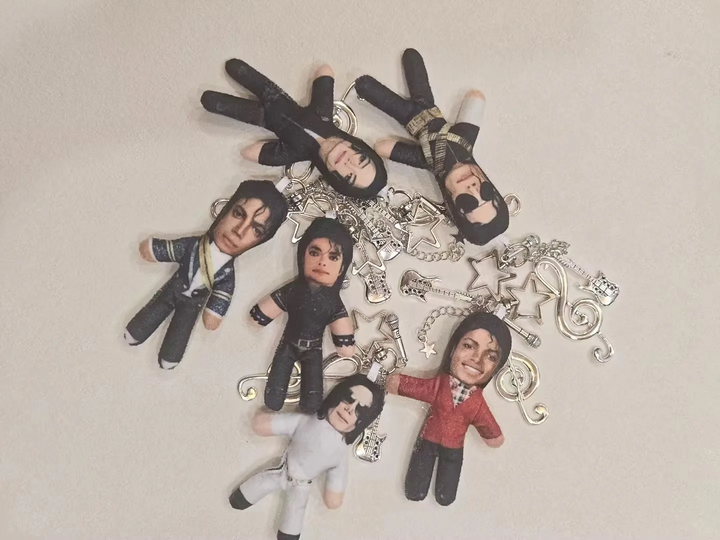 Handmade beadwork, New Style Michael Jackson Cosplay Prop Doll, plush stuffed figure, keychain