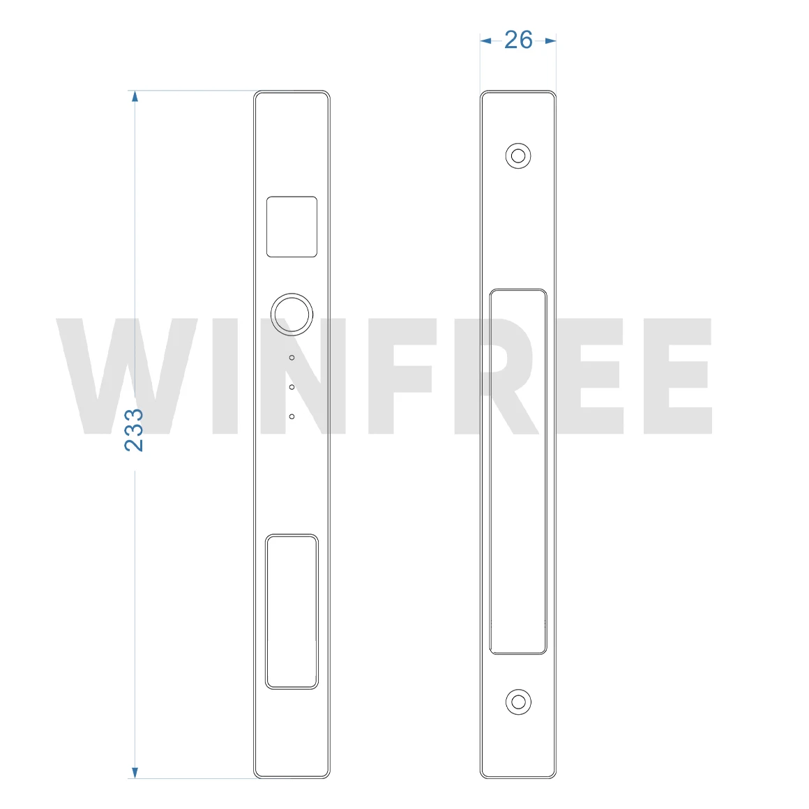 Sliding DoorDummy Lock Handle Narrow Stile Door Handle No Function Handle for Sliding Door