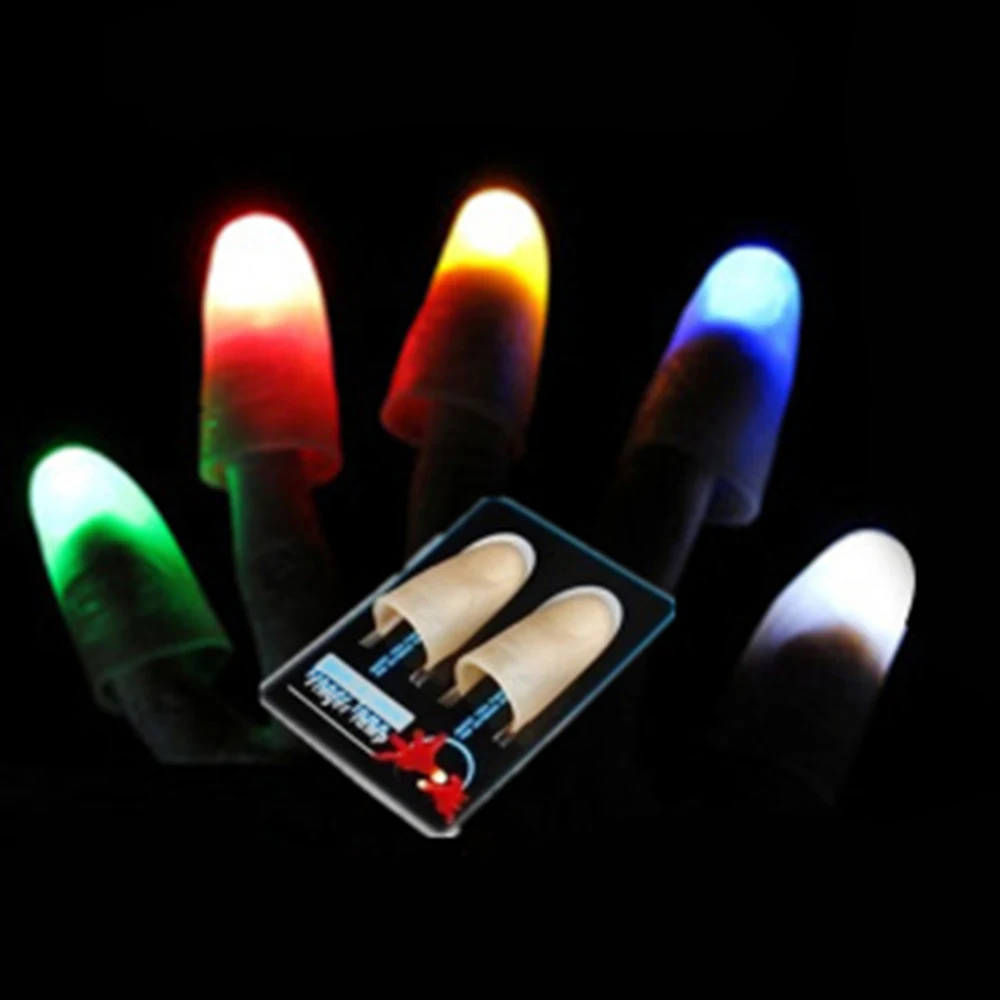 1 Pair Creative Magic Thumb Tip LED Light Magic Trick Finger Lights for Props Red Light