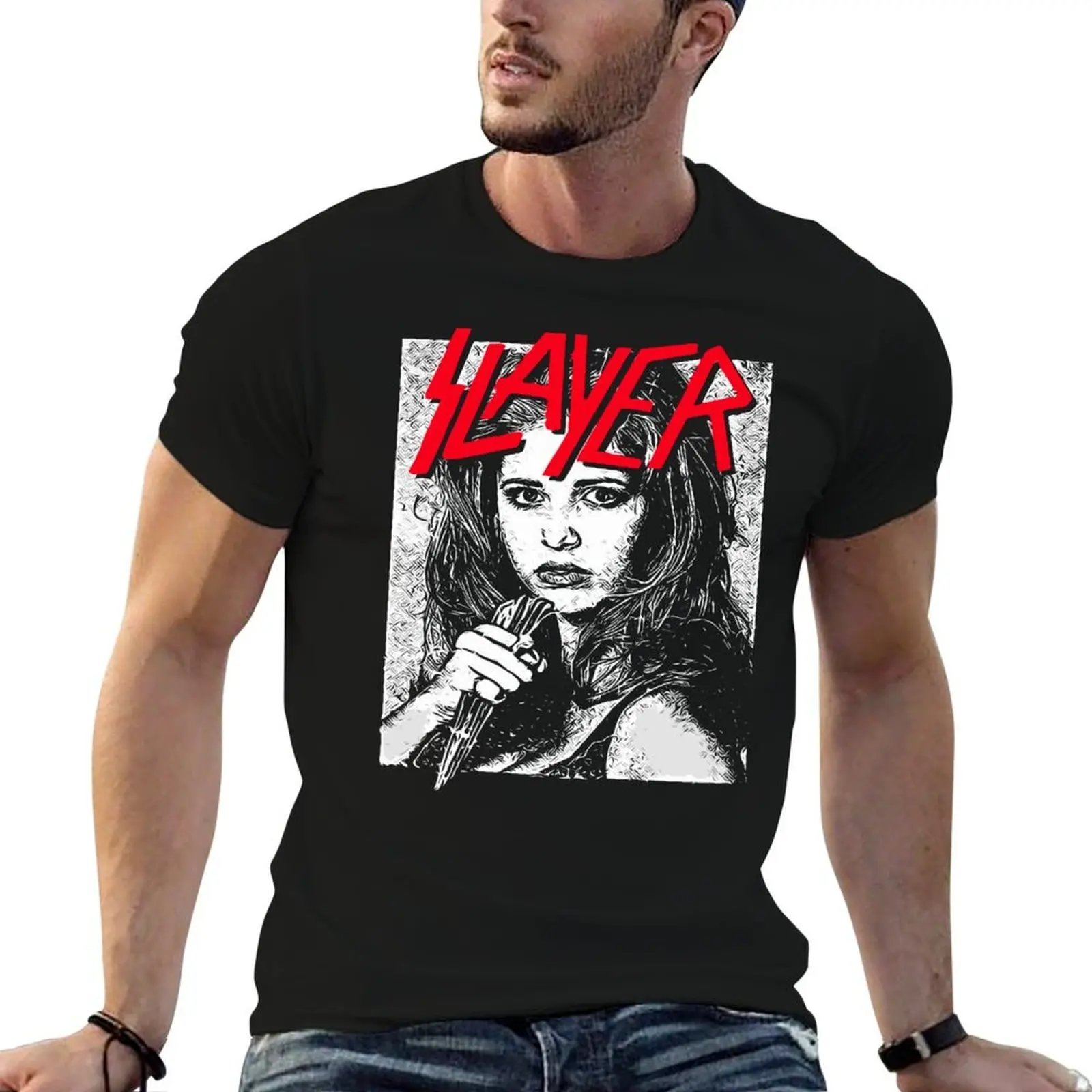 Buffy Vampire Metal Mashup T-Shirt custom shirt shirts graphic tees mens workout shirts