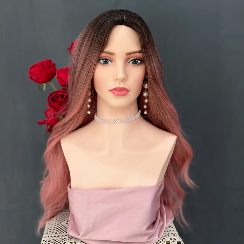 Plussignature انفصال عارضة أزياء رئيس لشعر مستعار أنثى دمية رئيس ماكياج الباروكات عرض رئيس بولي كلوريد الفينيل تمثال نصفي المعرضة مع غطاء سفلي حامل