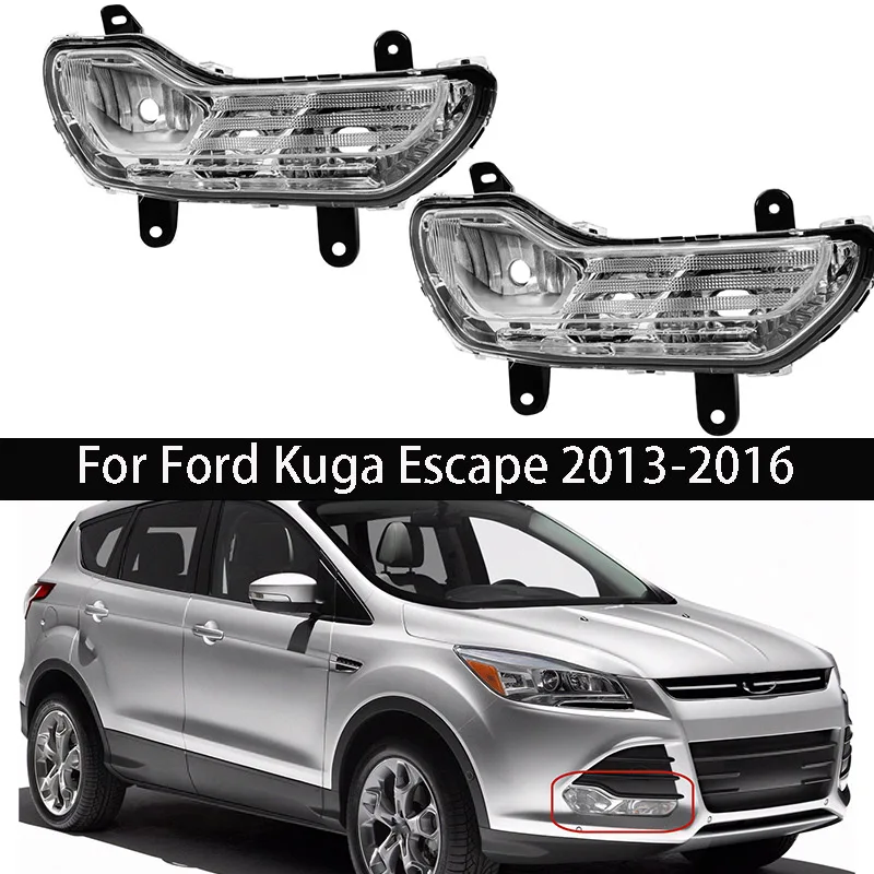 

Car Front Bumper Fog Light For Ford Escape Kuga 2013 2014 2015 2016 Daytime light Running Light Car Accessories