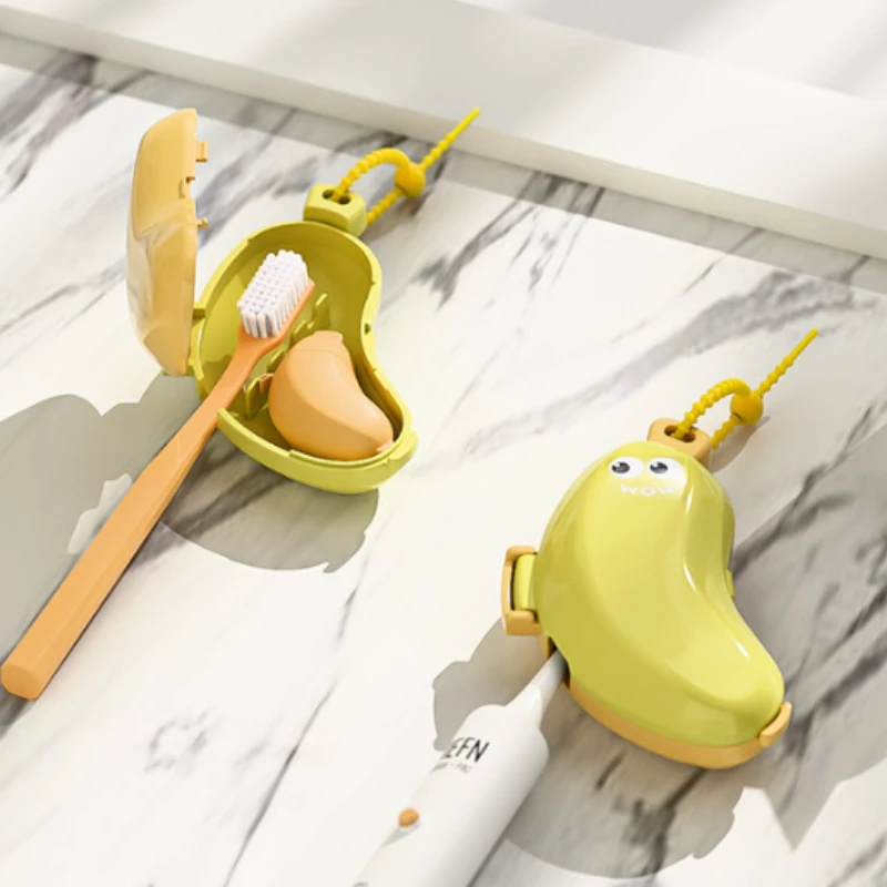 1pc Banana Shaped Portable Toothbrush Travel Case Dustproof Bristle Protector Compact Anti Bacteria Storage For Outdoor Trip