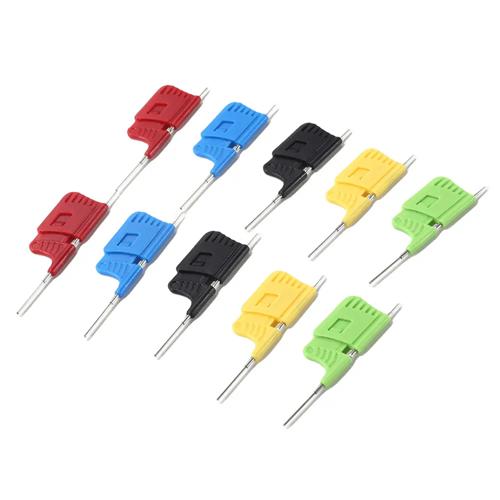 10pcs/set SDK08 Test Clips with Jumper Wires IC Test Hook Clips 40V Ultra Small Clip Chip Foot Clip Electrical Testing Clip