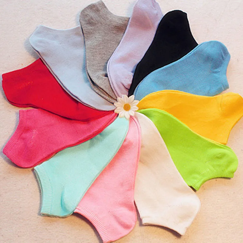 10pair Autumn Women Men Short Socks Heart Dot Solid Cute Socks Short Woman Blends Low Cut Ankle Boat Socks Summer Fashion