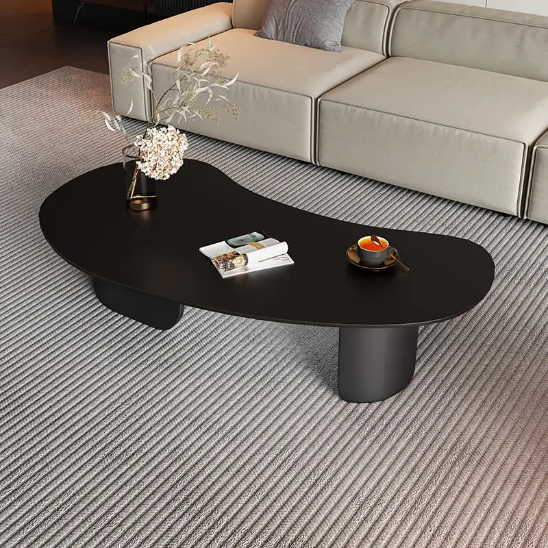 *Haavk Modern Coffee Table, Black Artificial Marble, Minimalist Luxury, Eco-friendly, Durable, Ideal for Small Apartments.