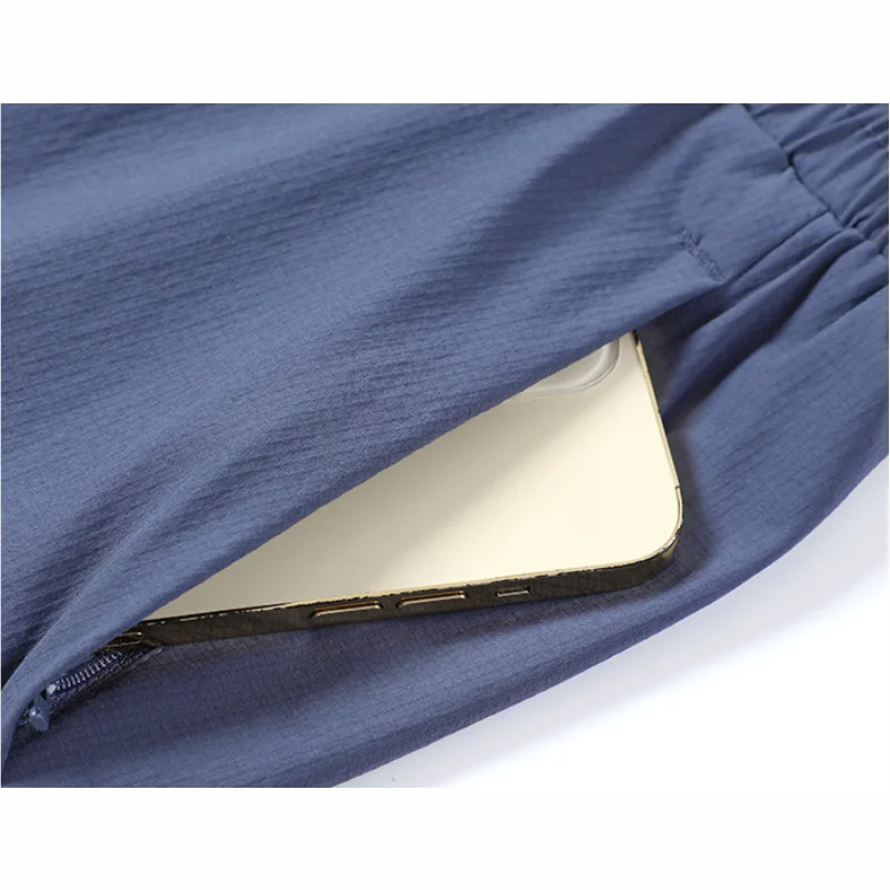 Pantalon à séchage rapide pour hommes, léger, randonnée, Jogging, course à pied, respirant, entraînement, gymnastique, athlétique, poche zippée