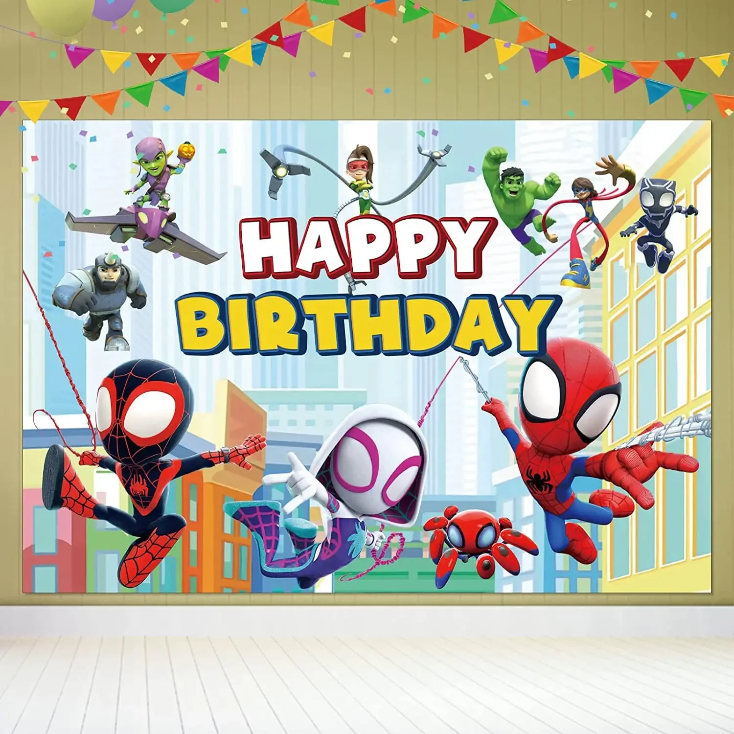 Disney Spidey and His Amazing Friends Photography Backgrounds Cloth Hero Boys Birthday Party Backdrop Photo Studio Decor NO DIY