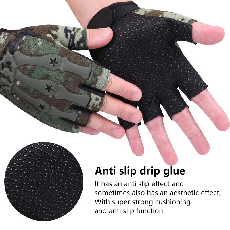 Tactical Gloves Outdoor Half-finger Protective Sports Training Cycling Non-slip Mountaineering Gloves Camping Equipment