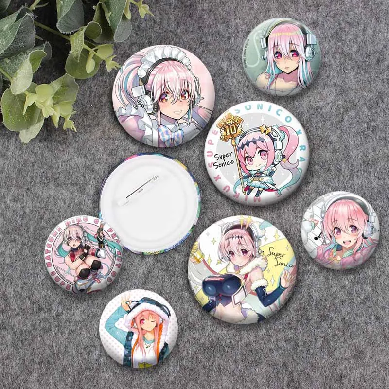 Cute Cartoon Girl Super Sonico Enamel Pin Anime Game Figure Brooch Coat Backpack Lapel Badge Accessories Jewelry Gift for Friend