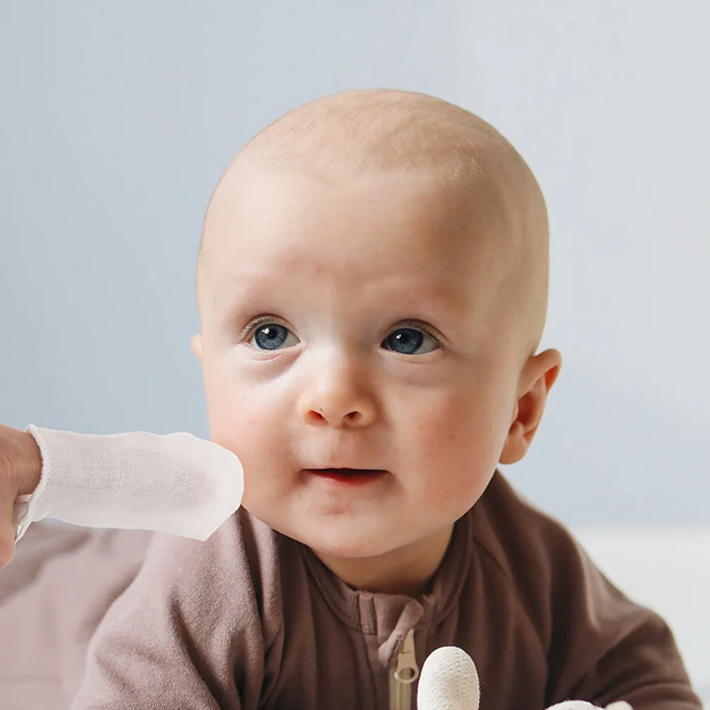 30 Uds. Cepillo de dientes desechable de gasa de tela no tejida para limpieza bucal para bebés