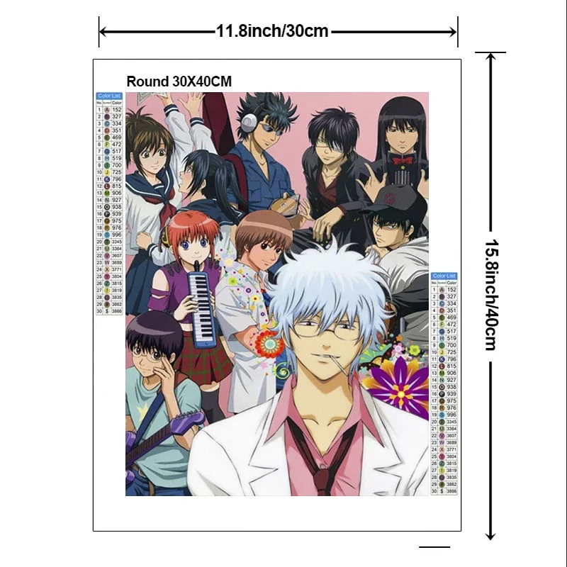 2024 New 5D DIY GINTAMA Diamond Painting Kit Diamond Embroidery Color Oil painting Hand Mosaic art home decoration gift