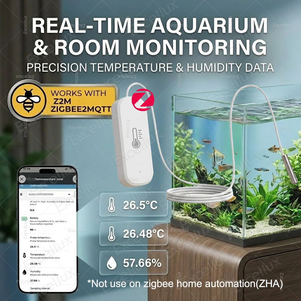 Zigbee Temperatur- und Feuchtigkeitssensor mit optionalem Temperaturfühler, 7-in-1 Wasserqualitätsmonitor, TDS EC Salzgehalt SG-Messgerät, kompatibel mit Z2M – Detail 8
