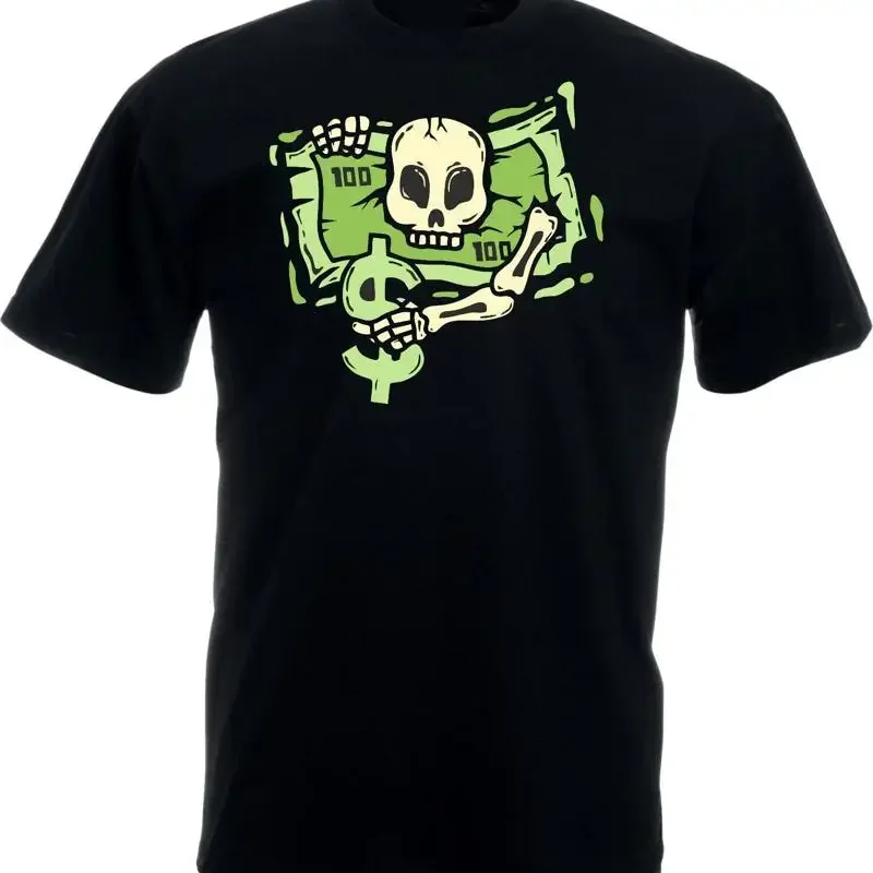 Skull T-Shirt, 100 Dollar Skull Shirt, Money cash Tee, Unisex Adult Tee Top