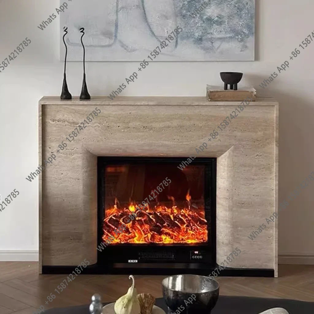 

Декоративный каминный портал из имитации мрамора с бесшумным вентилятором, в скандинавском стиле, из массива дерева, для веранды, имитация травертина X