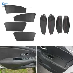 4pcs Microfiber Leather Car styling Interior Door Armrest Panel Door Guards Cover Trim For Renault Megane 3