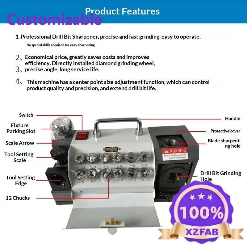 Factory Direct 2026 Photosynthetic drill grinding machine Ordinary twist drill grinding adjustable angle 90-145 ° Size drill