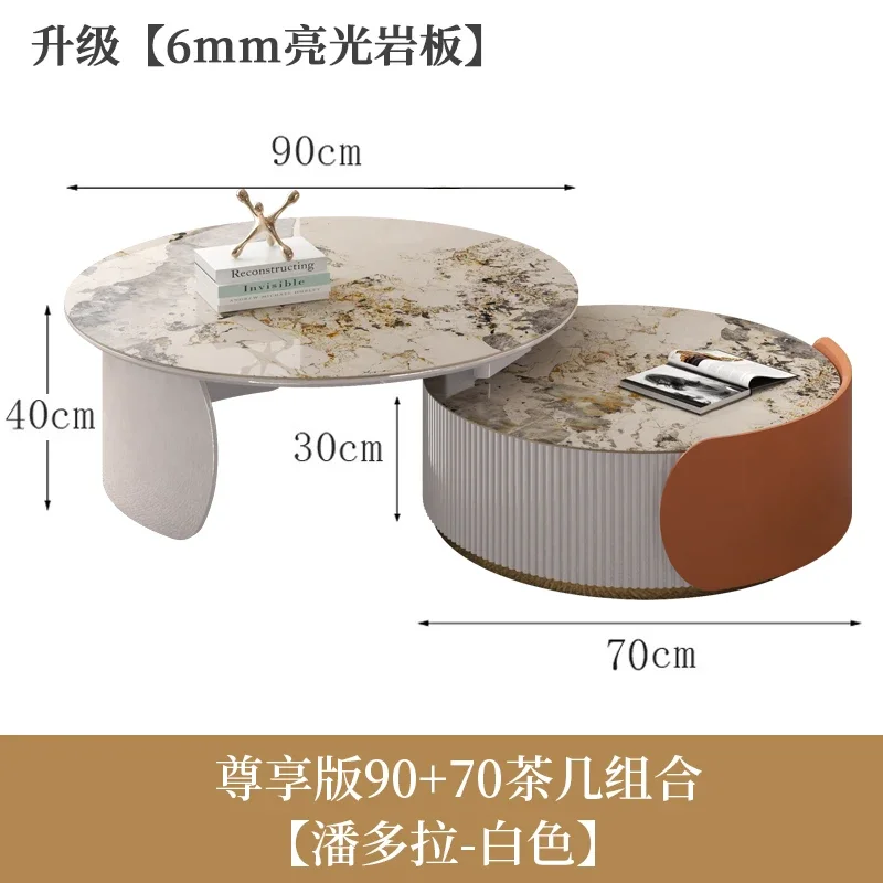 Unique Aesthetic Coffee Tables Marble European Glam Nordic Luxury Trendy Coffee Tables Round Modern Mesas Living Room Furniture image 3