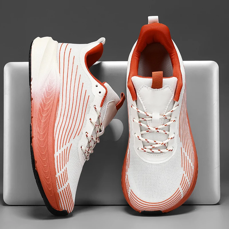 Men's wide-palm running shoes Four season new breathable soft-sole non-slip racing casual sports shoes thick-sole speed sneakers