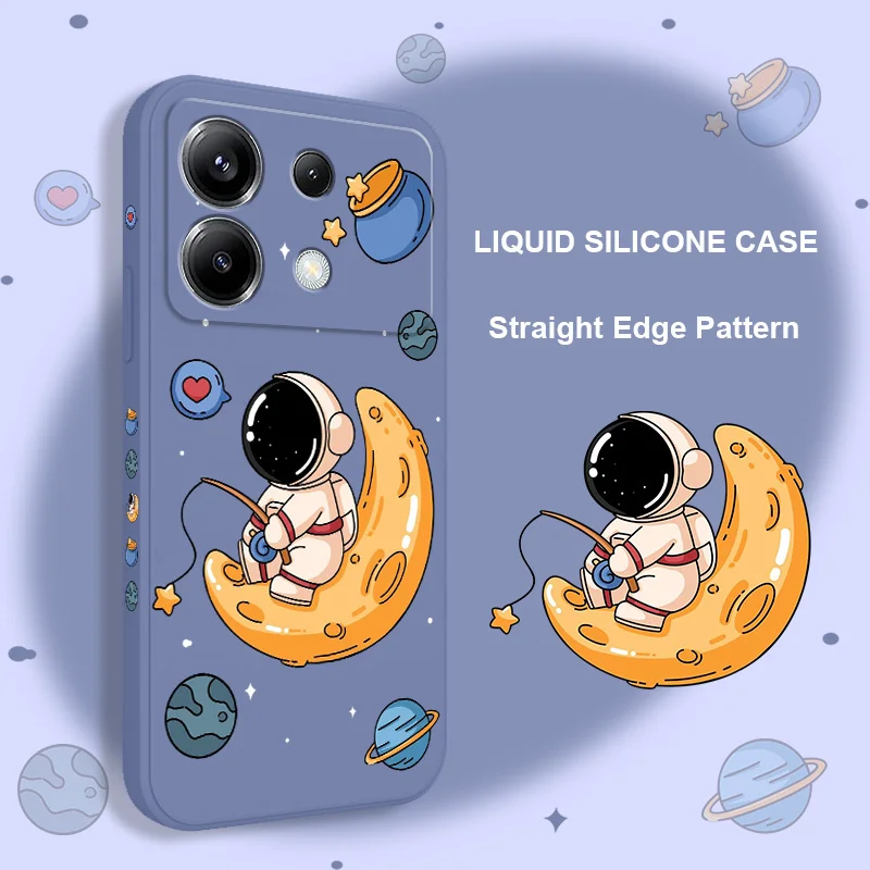 Angling Astronaut Phone Case For Xiaomi Poco F8 F7 X7 X6 F6 M6 M5 M5S F5 X5 F4 X4 M4 F3 M3 X3 Pro 4G 5G GT Silicone Cover