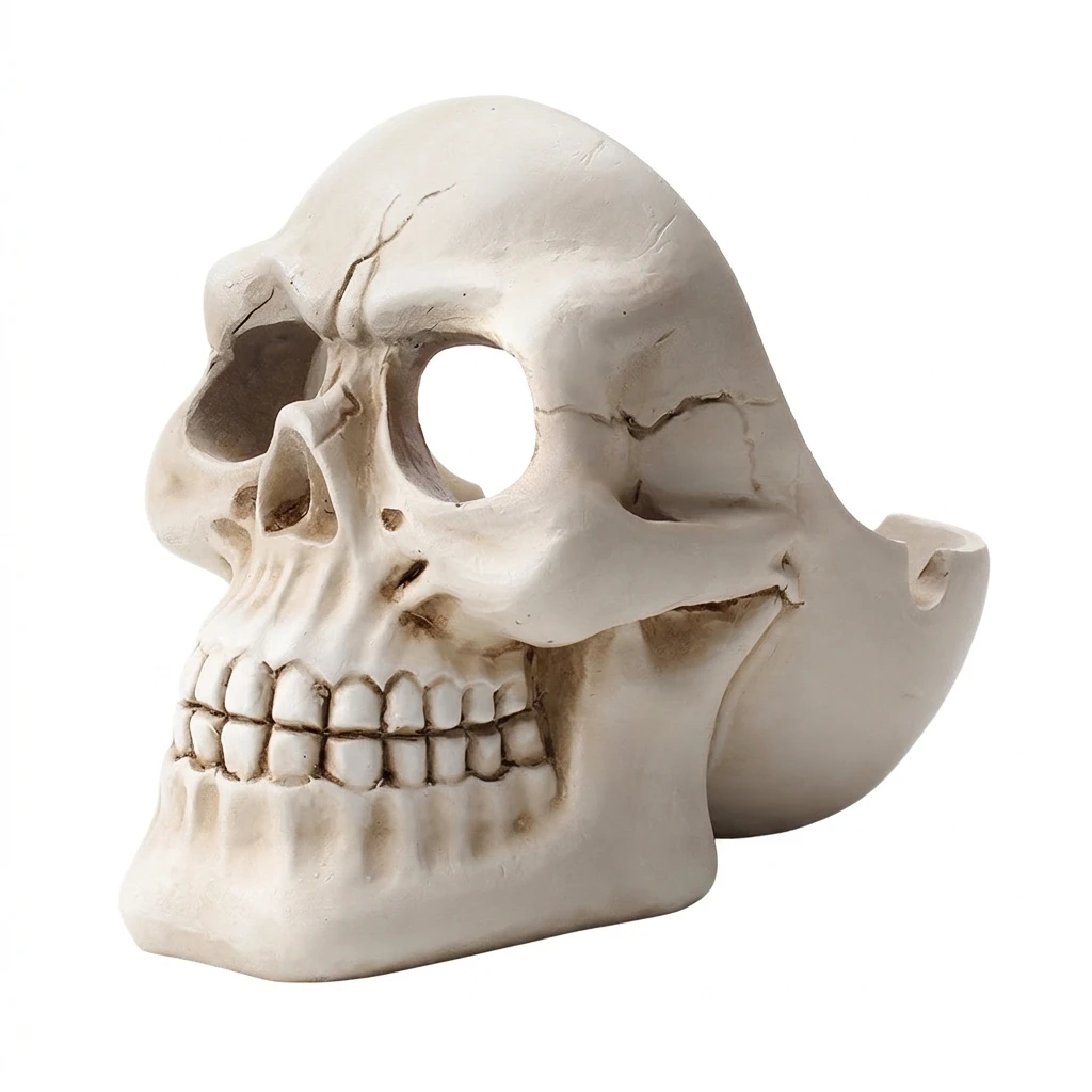 Resin Skull Hollow Skeleton Ash-tray Storage Stand Halloween Desktop Decor Gothic Style for Home Office