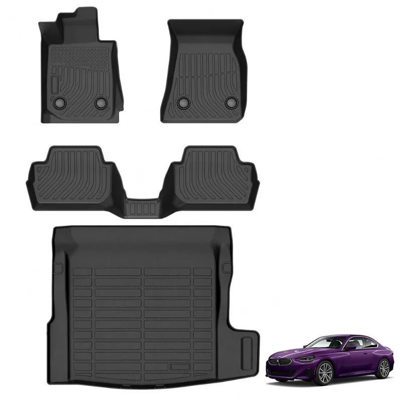 Luxury Double Layer All Weather Car Mats 3D Tpe Car Floor Mats Cargo Liner for BMW 230i 2 Series G42 2022-2024 Trunk Mat