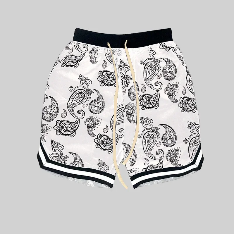 Shorts casuais de hip hop masculino, shorts de rua Harajuku, padrão bandana, moda verão, novo, 2023