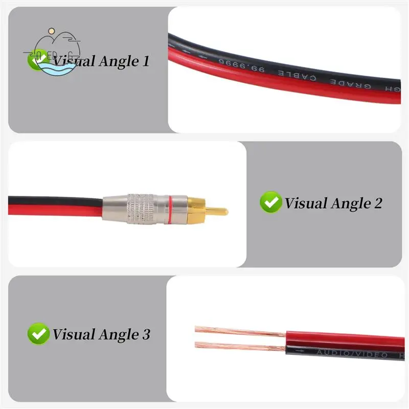 Kabel Speaker AED6 Ke Adaptor Colokan RCA, 2 Saluran (1 Kaki)