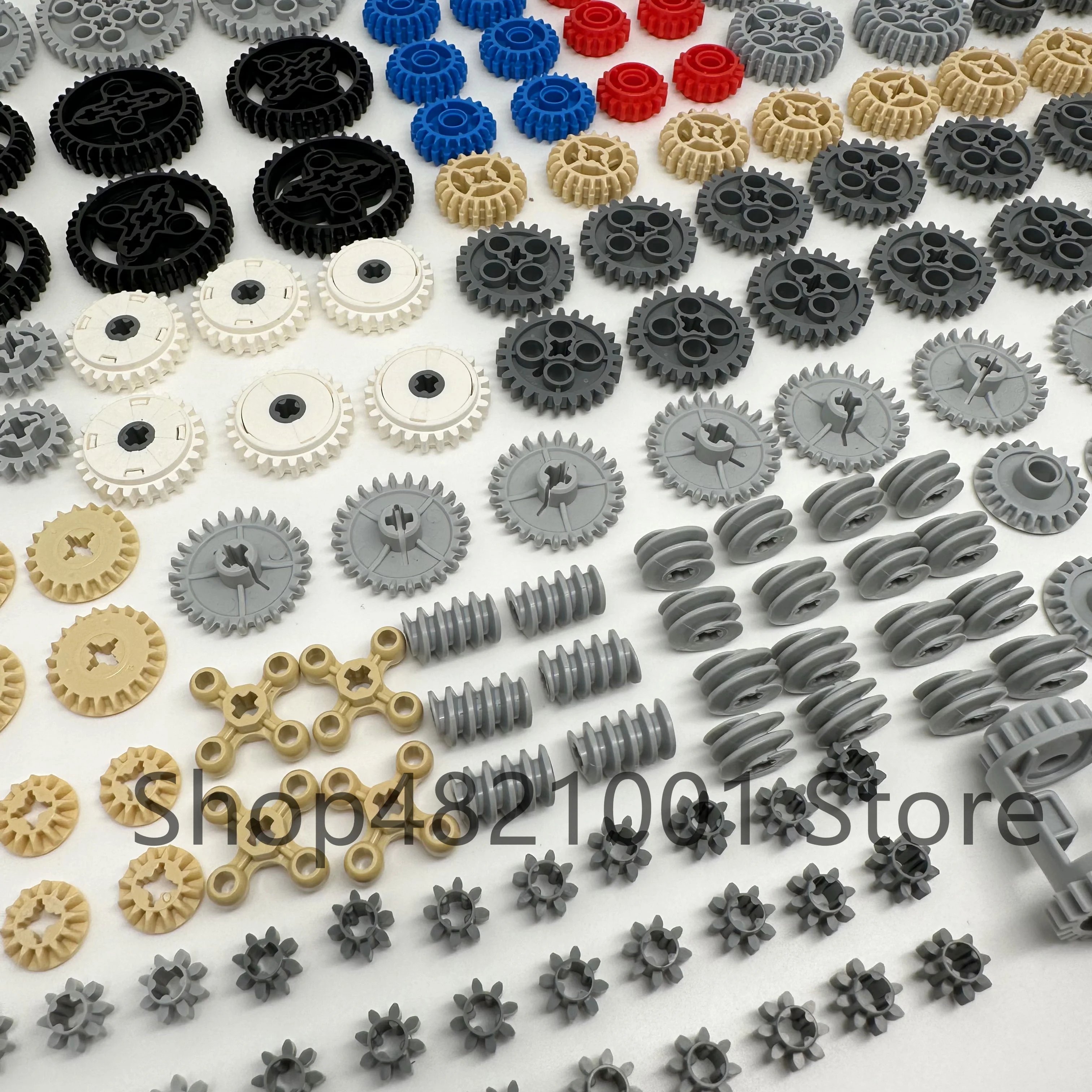 198PCS Set DIY Technical Parts Gear Thick Building Bricks Blocks Accessory Set Mechanical Bulk High-Tech Toys