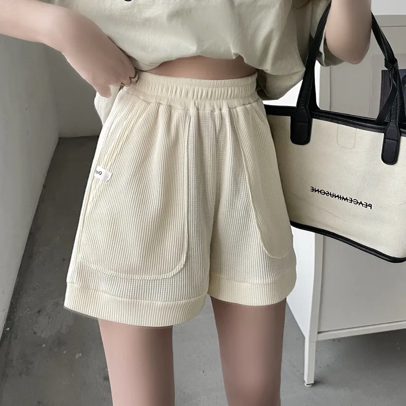 여성용 와이드 레그 스포츠 반바지, 편안한 캐주얼 착용, 신축성 있는 허리, 느슨한 반바지, 러닝 용품