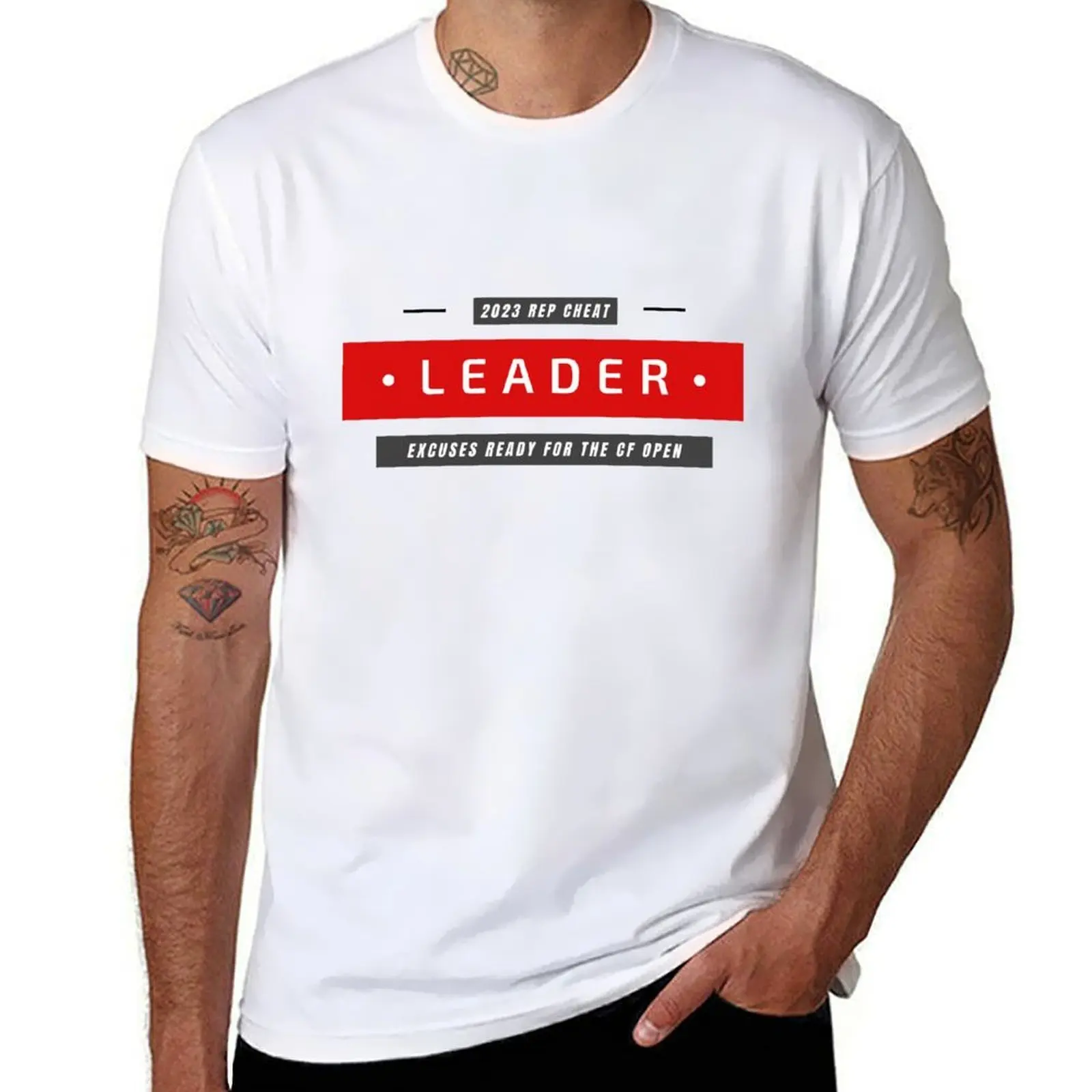 Crossfit Rep cheat leader T-Shirt black cotton t-shirt plain for man package t shirts for man graphic funny T-Shirt