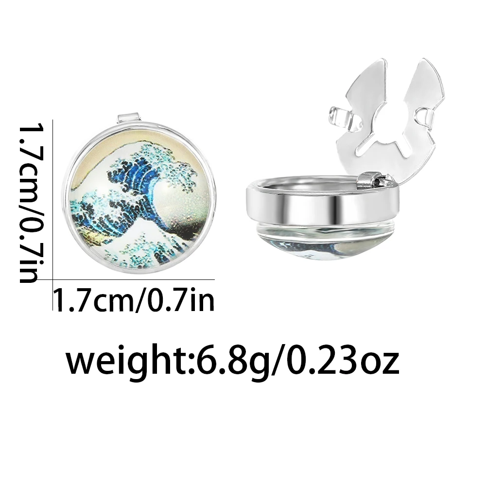 13 أنماط مضحك كابوشون الزجاج صورة فنية غطاء أزرار المشبك شجرة العالم ليلة مرصعة بالنجوم موجة البحر خريطة نمط أزرار أكمام