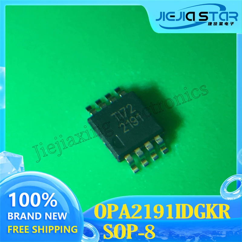 Original Electronics Amplificador Chip, OPA2191IDGKR OPA2191, Parte Mark 2191, MSOP8, Chip Amplificador, Novo