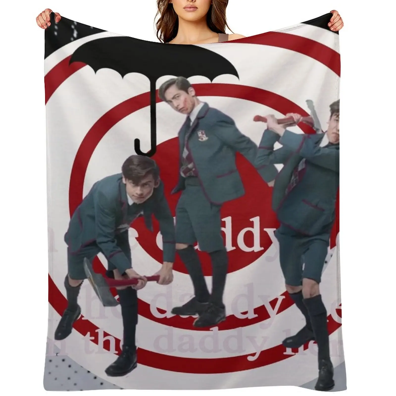 Number 5 The Umbrella Academy Im the Daddy Here! Throw Blanket Hair Cute Decorative Sofa Soft Big Blankets