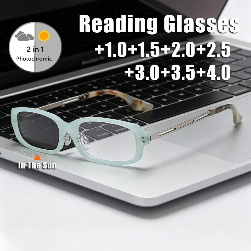 Blue Light Blocking Presbyopia Glasses for Women High-Quality Fashionable Square-Frame Simple and Comfortable Reading Glasses