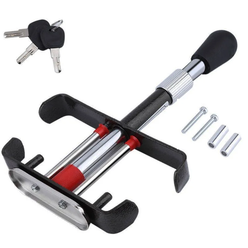 Car Pedal Lock Car Anti-Theft Stainless Steel Device Stainless Steel Automotive Anti-Theft System Retractable Car Clutch Pedal