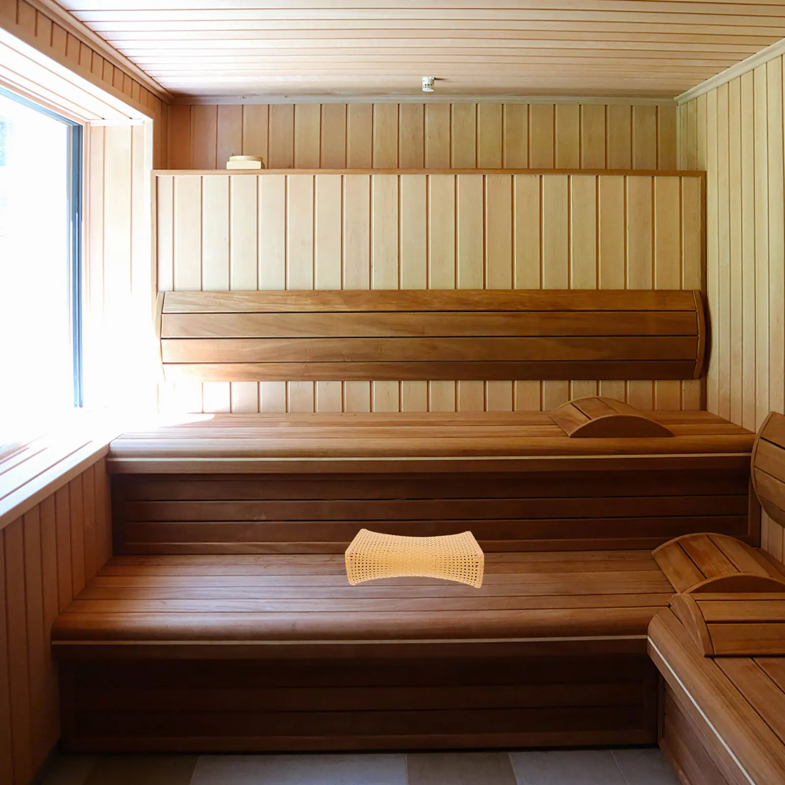 

Imitation Rattan Sauna Neck Pillow Lightweight Breathable Headrest for Steam Room Spa Gym Cooling Bath Pillow Neck Pillows