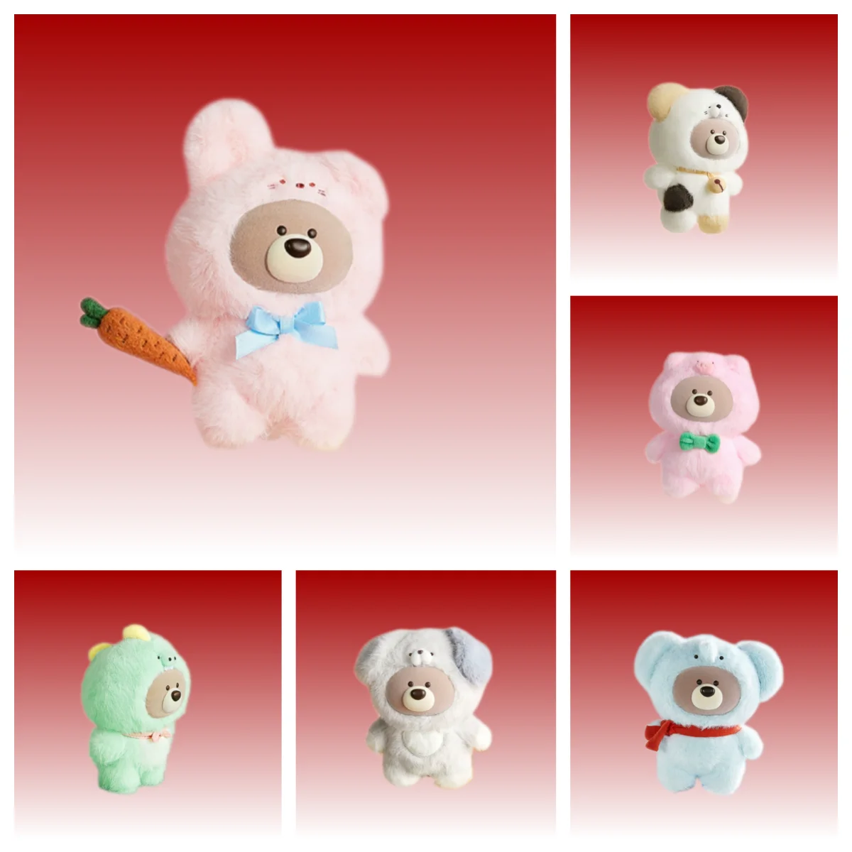 

​MINISO Gift Bear and Friends Animal Costume Vinyl Plush Hanging Blind Box Pendant Doll Collection Mystery Box Girl Gift