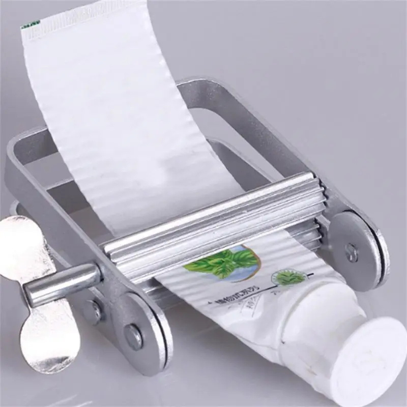 Toothpaste Dispenser Sturdy Durable Manual Extrusion Paste Toothpaste Squeezer Metal Extruder Metal Resistant To Falling Silver