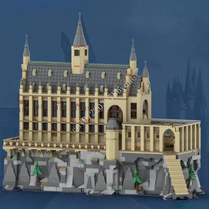 1557 PCS Medieval Castle Great Hall Architecture Building Blocks Set Educational Assembly Model Home Decoration Gift for Adults