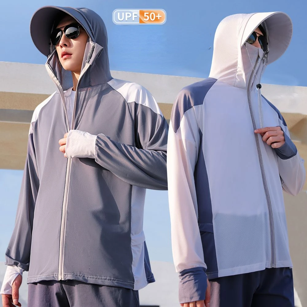 Men\'s Skin Coats UPF 50+ UV Sun Protection Summer New Thin Breathable Fishing Ultra-Light Sportswear Hooded Outwear Male Jacket