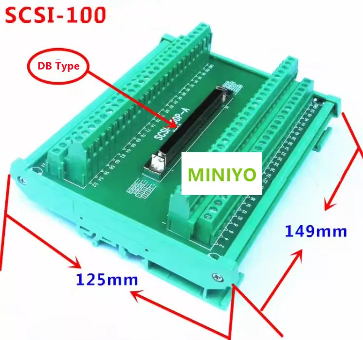 SCSI100P-A SCSI-100 DB slot  acquisition card Terminal Block Breakout Board Adapter DIN Rail Mounting ADAM-39100 DIN-100S-01