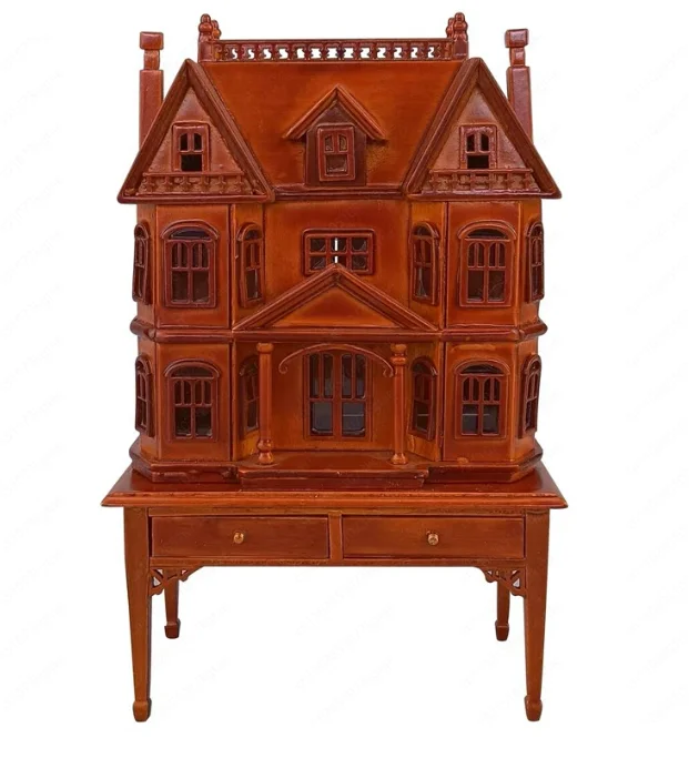 

1:12 dollhouse mini model toy house vintage little villa display case