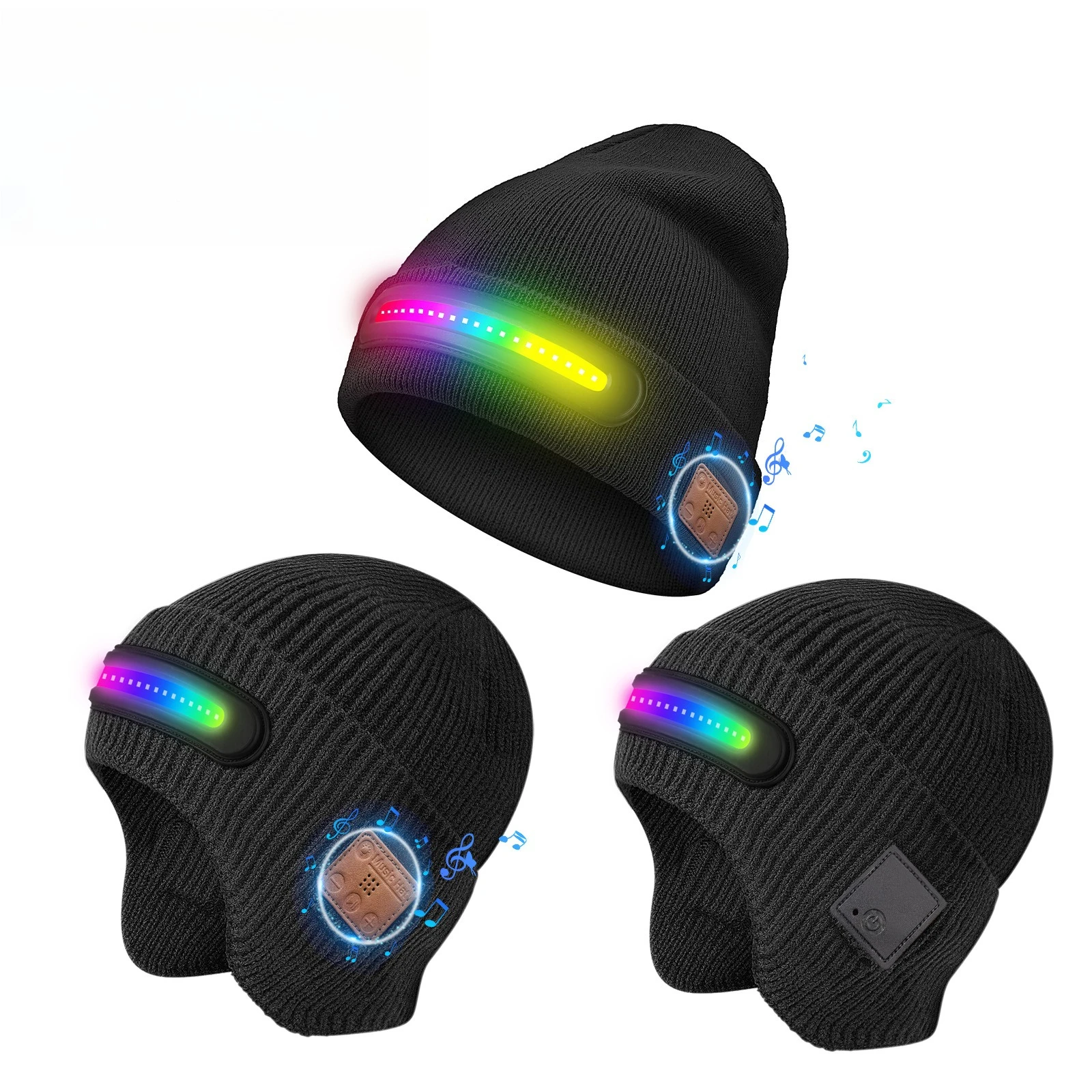 Lighting Rechargeable Bluetooth Music Hat Halloween Party Glowing Hat