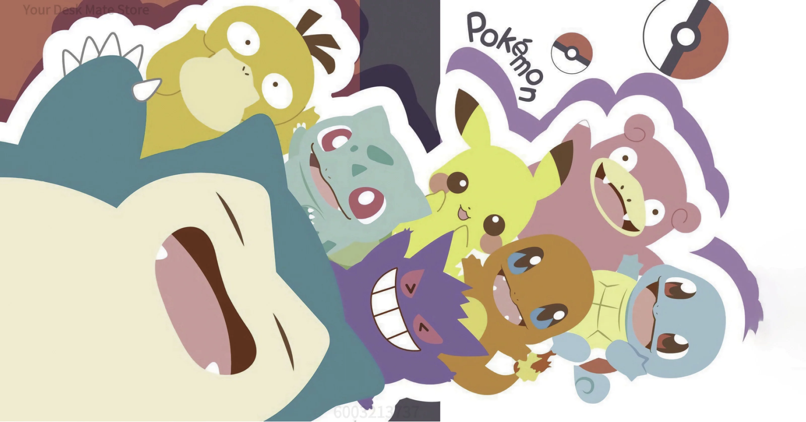 Cute Anime Creature Large Gaming Desk Mat,Cartoon Patterns Non-slip Rubber Mousepad,Print Table Pad for Home Office Gamer Gift