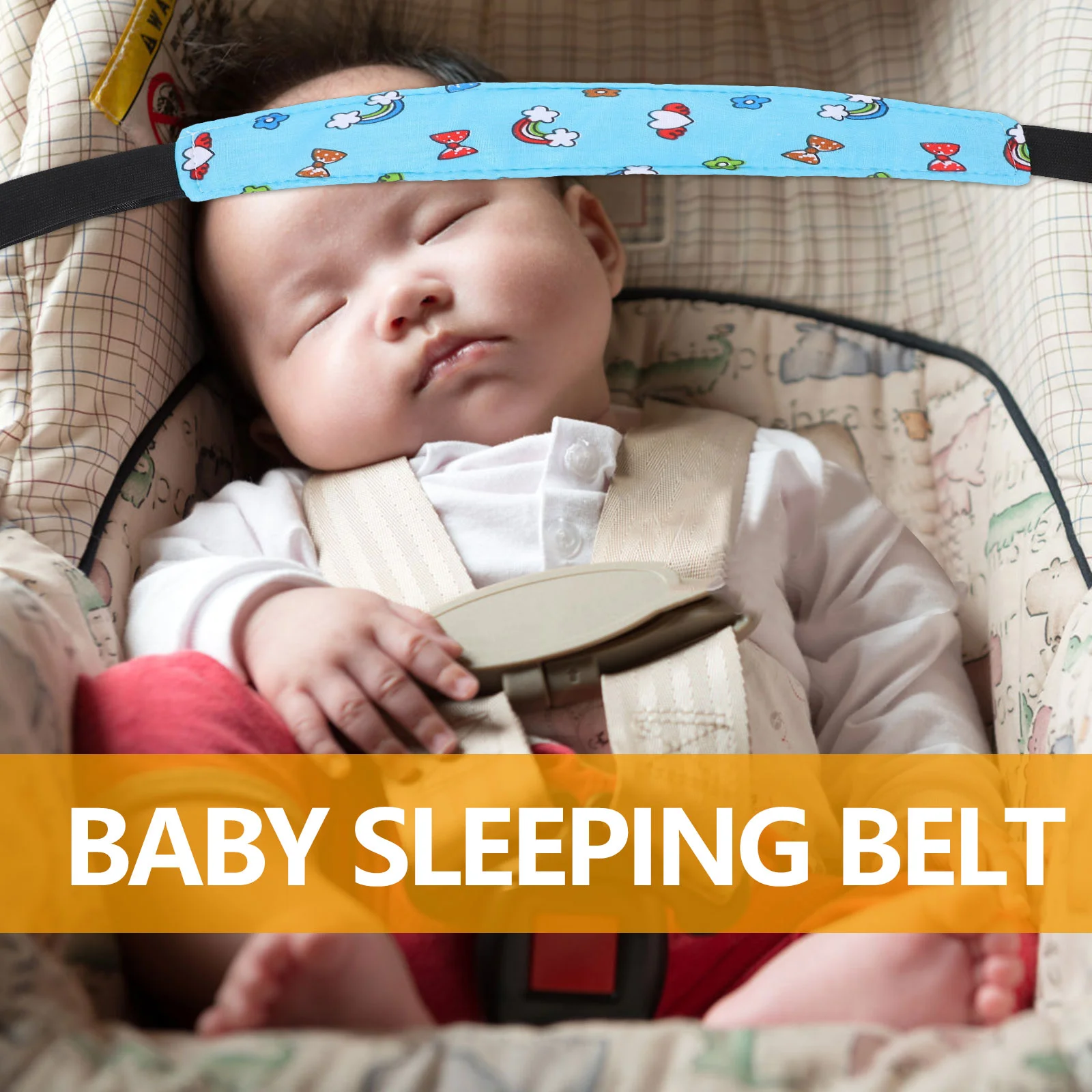 สายรัดนิรภัยรถที่นั่งสนับสนุนเด็ก Sleeping Band รถเข็นเด็ก Headrest รถเข็นเด็ก