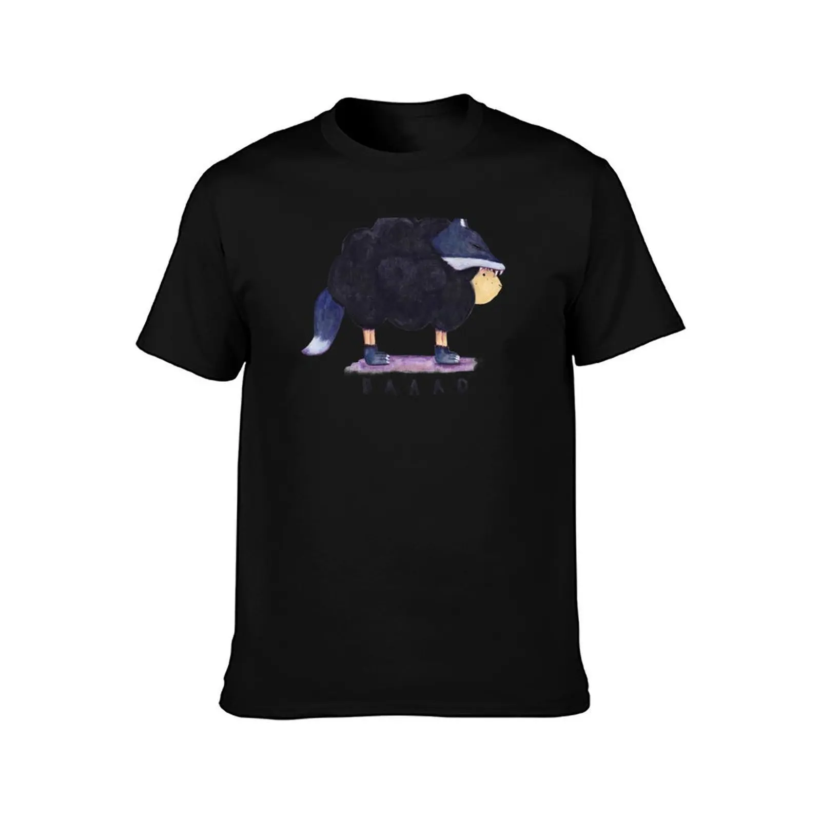 Baaad Baaad Black Sheep T-Shirt, Summer Casual Cotton Tee, Oversized Streetwear Tops, Vintage Graphic Print, Unisex Men Women