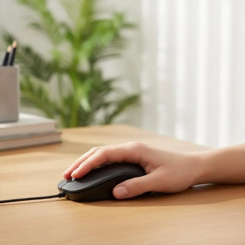 USB C Wired Silent Click Mouse, 1000DPI Type-C Mouse, Plug and Play, Compatible with Laptop Tablet System