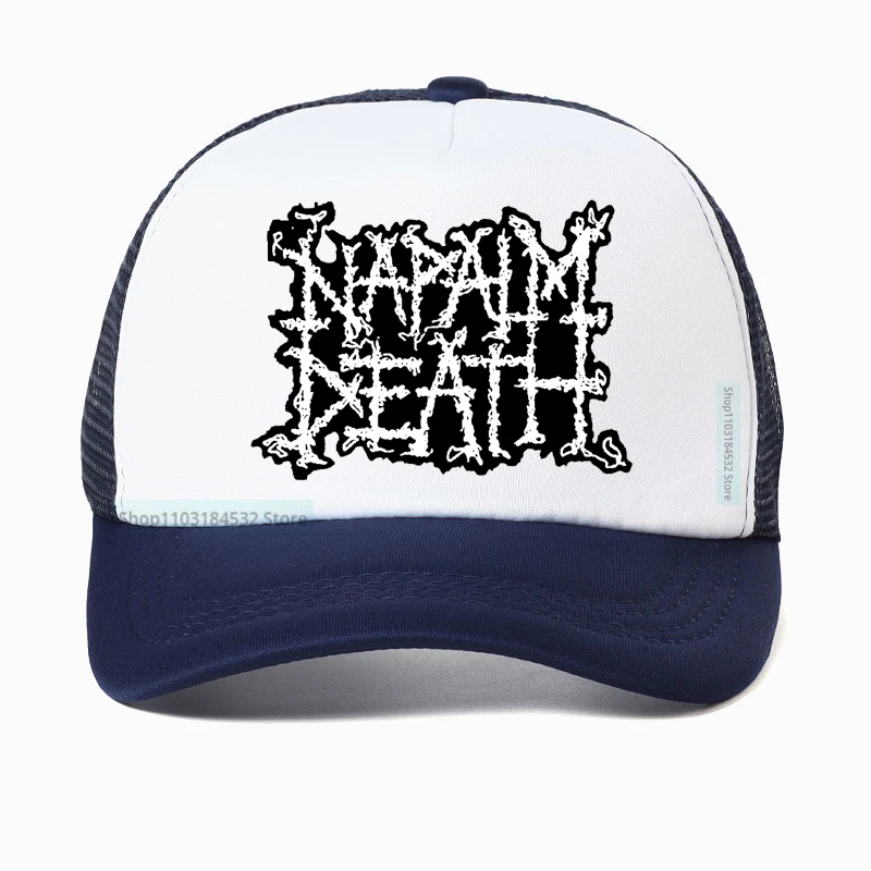 Napalm Death Logo Men\'s hat English Grindcore Band Baseball Cap Death Metal Lovers Hip hop hats Summer Visor Mesh Trucker Caps