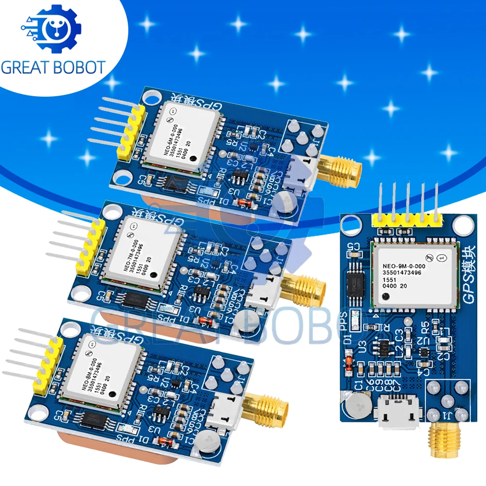 NEO-6M / NEO-7M / NEO-8M / NEO-9M GPS Module with EEPROM for Arduino ESP32 STM32